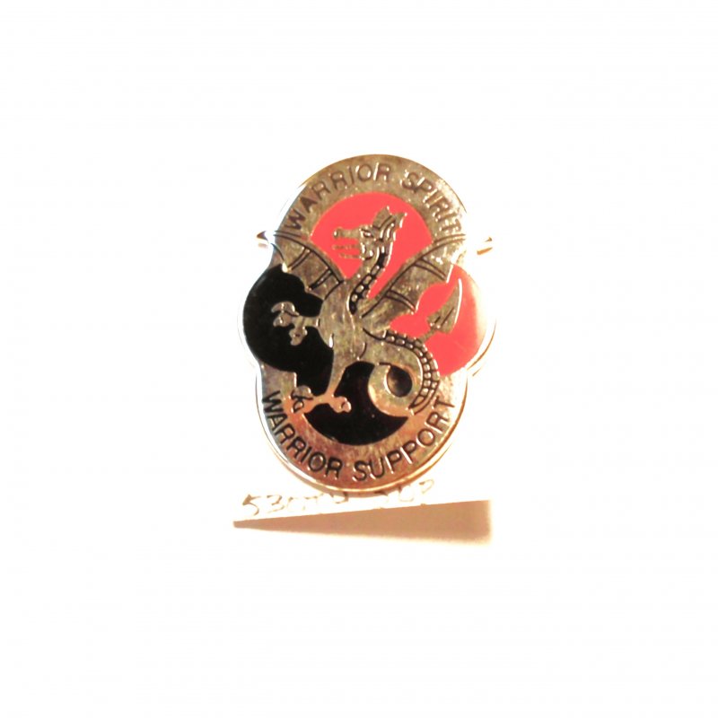 530th U.S. Army Support Battalion Warrior Spirit Warrior Support insignia metal pin. Worn on Army Uniforms and caps. Excellent condition. D-22