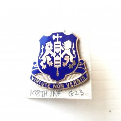 108th U.S. Army Infantry Insignia Pin, Virtute Non Verbis
