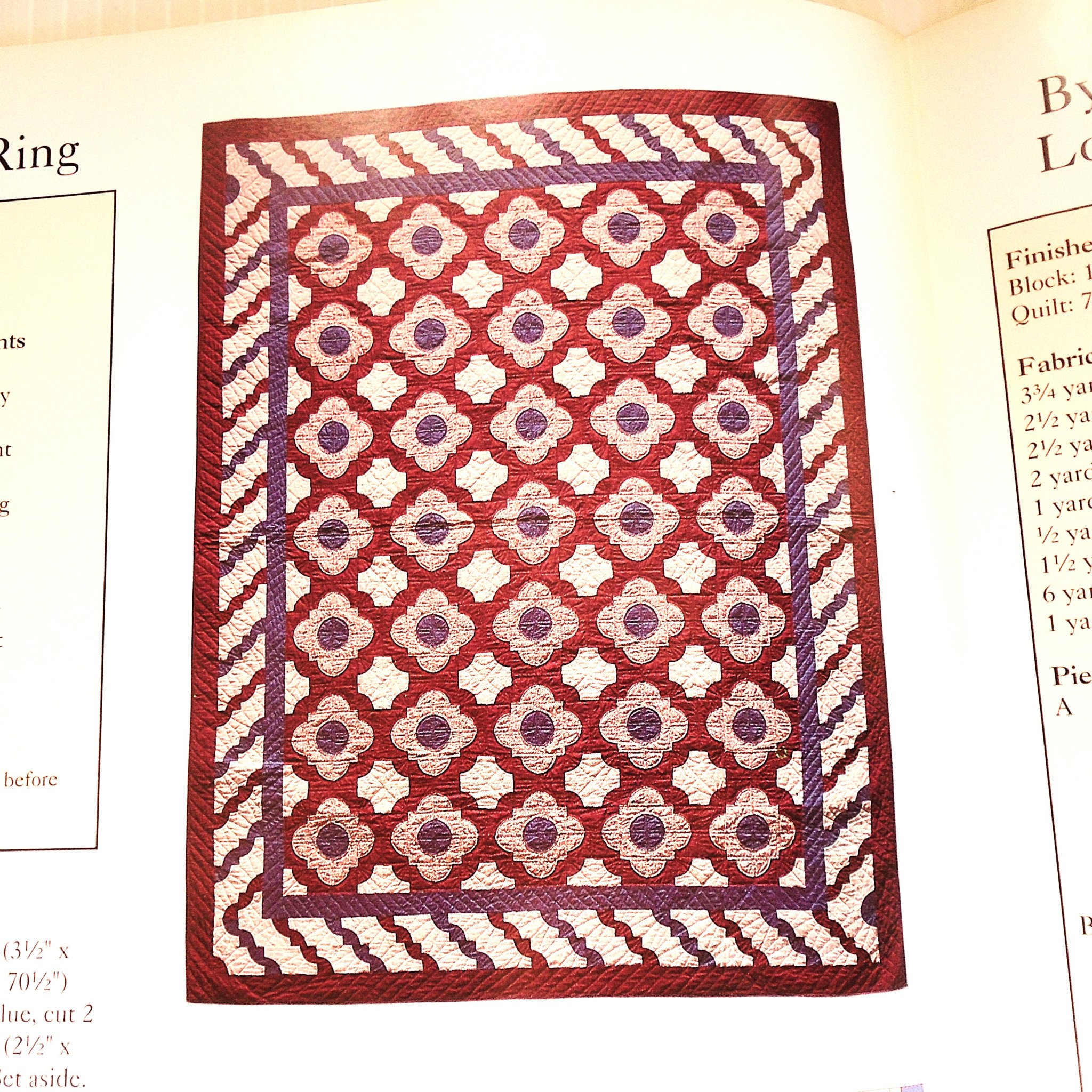 Love Ring quilt pattern. Actual size templates included. From Best Loved Quilt Patterns Series