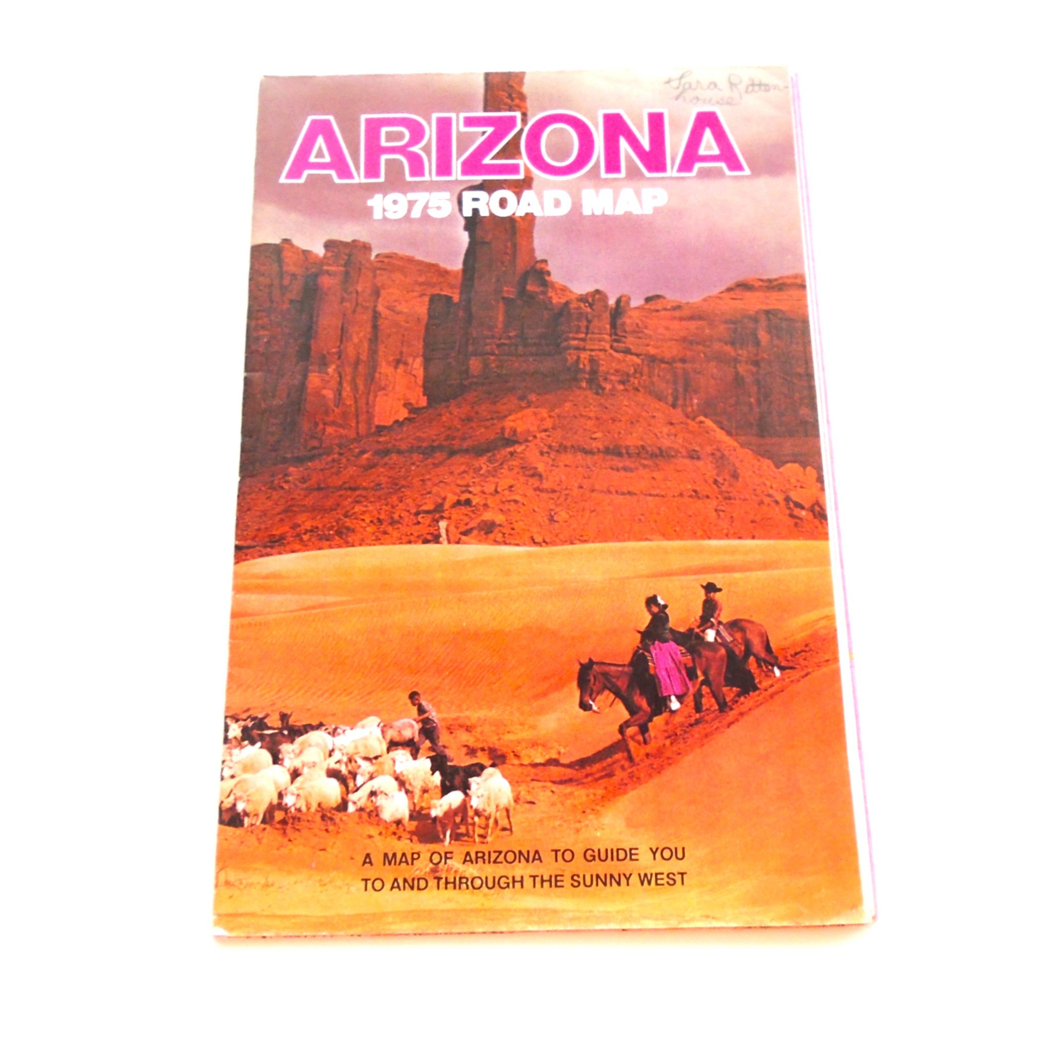 Arizona Road Map dated 1975. New Old Stock (NOS) in wonderful unused condition.