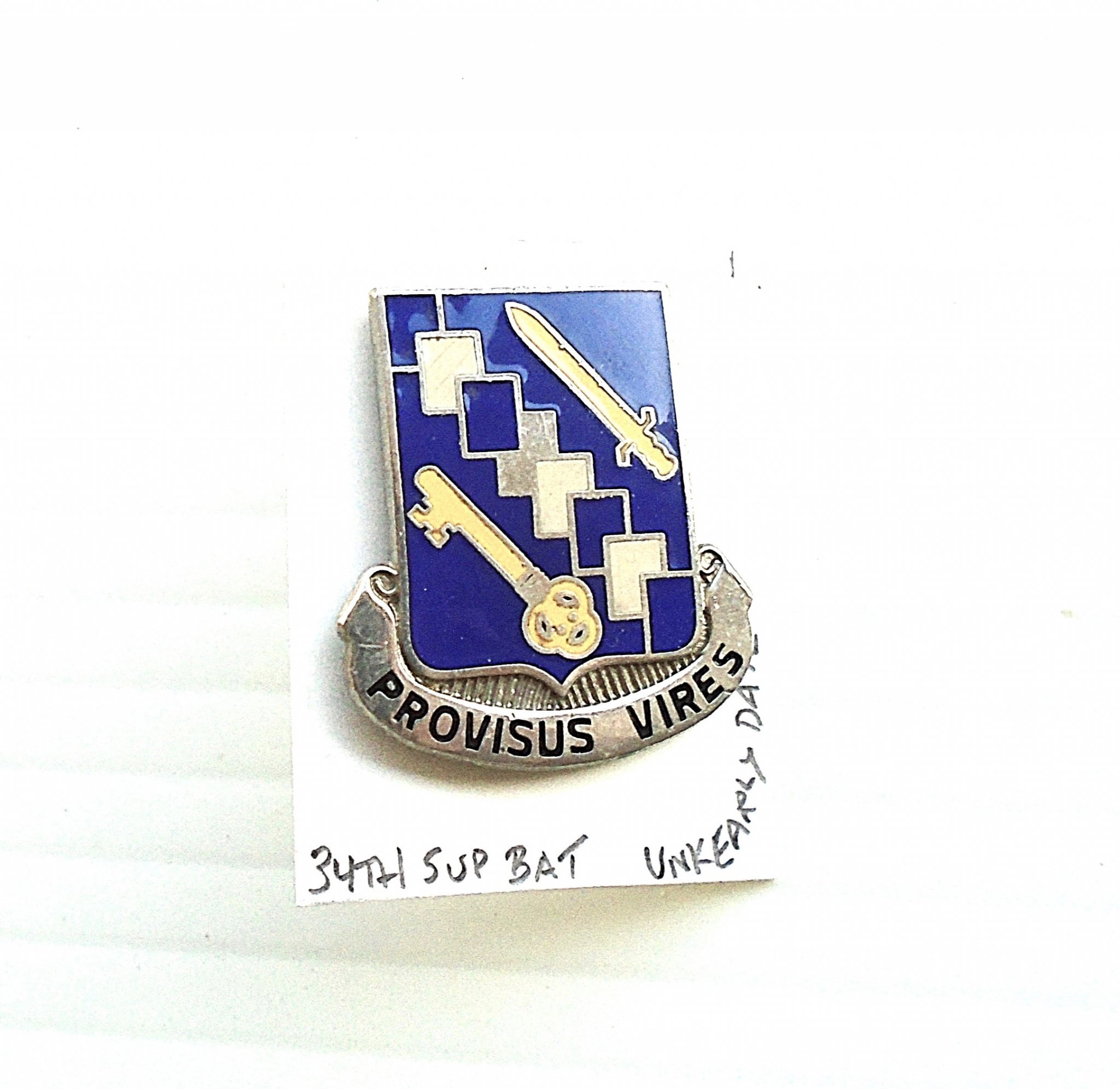 34th U.S. Army Support Battalion insignia metal pin. 
