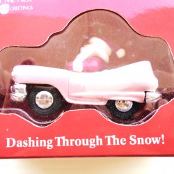 American Greetings, Santa in Pink Cadillac Ornament