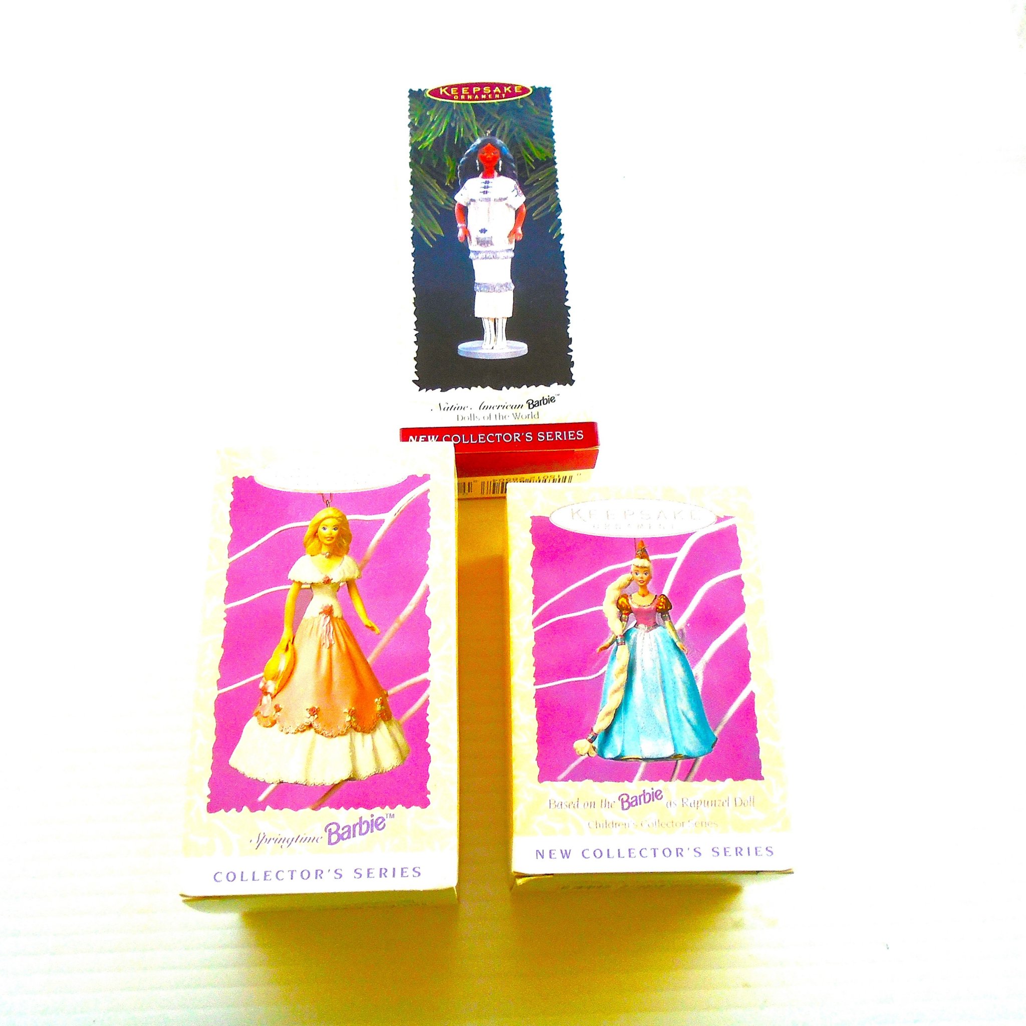Hallmark Ornaments Barbie Bundle. 3 different ornaments all new, never used, in original boxes.