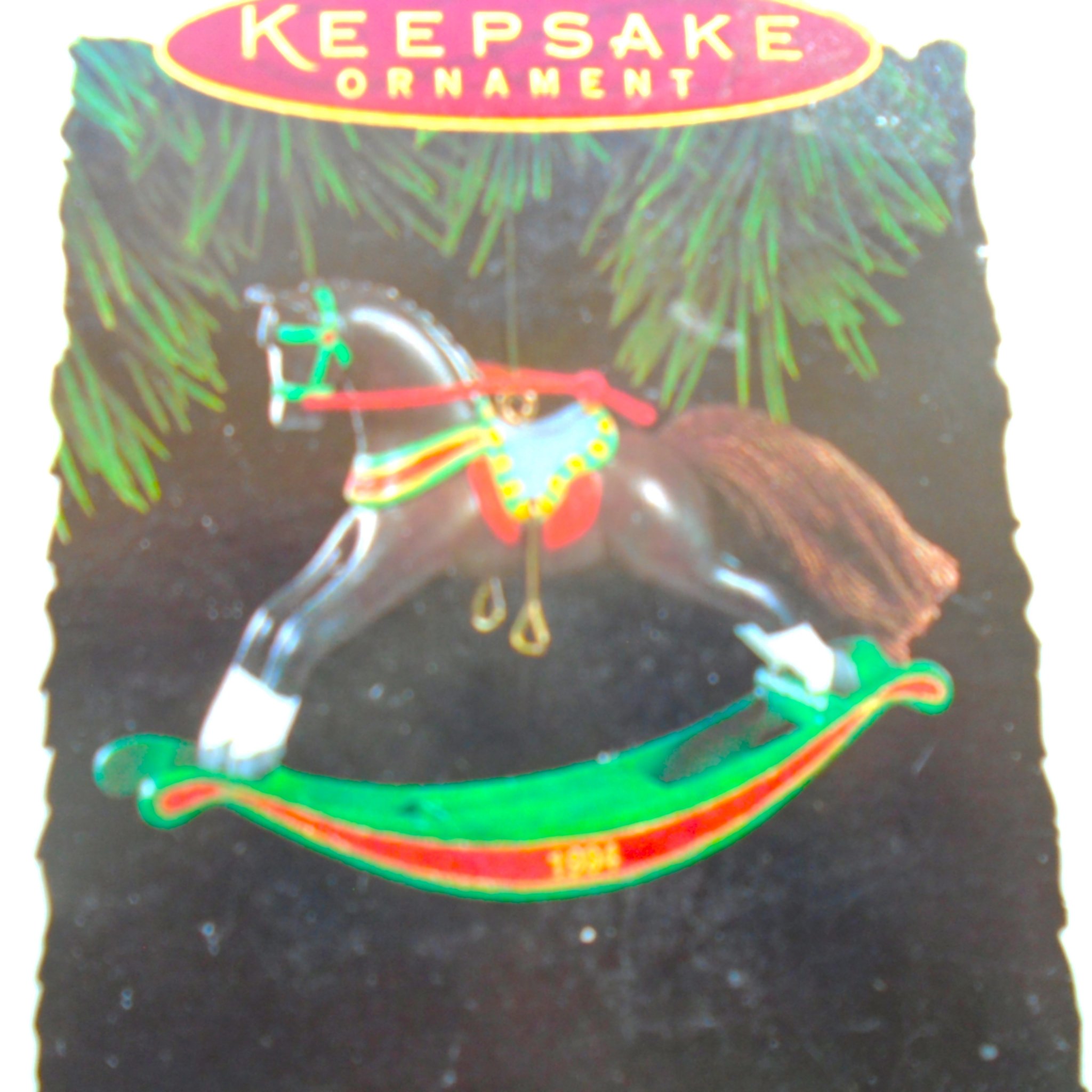 Hallmark Ornament, Rocking Horse, dated 1994. In original box dated 1994. Never used. New Old Stock (NOS).