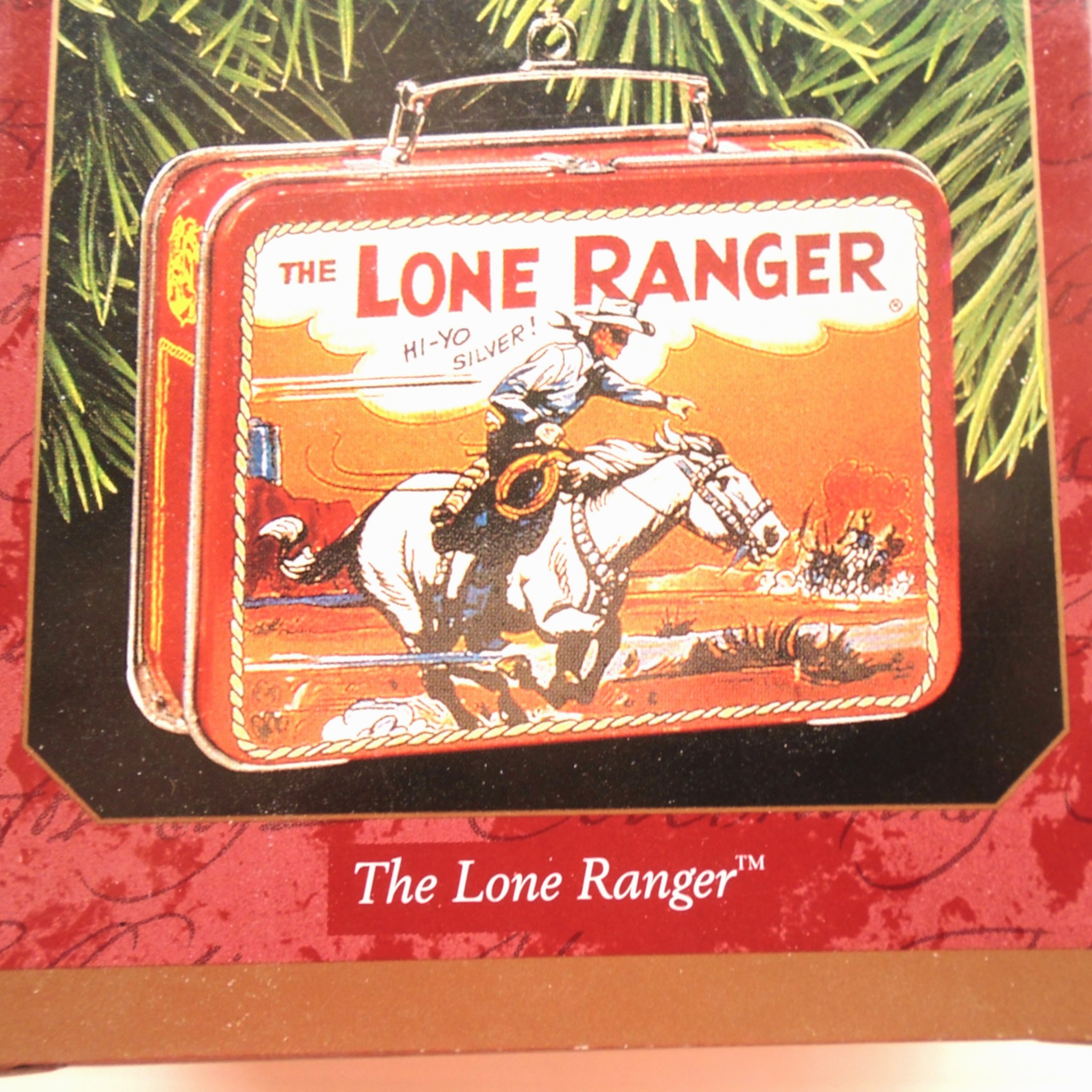 Hallmark Ornament, Lone Ranger Lunch Box. In original box dated 1997. Never used. New Old Stock (NOS).