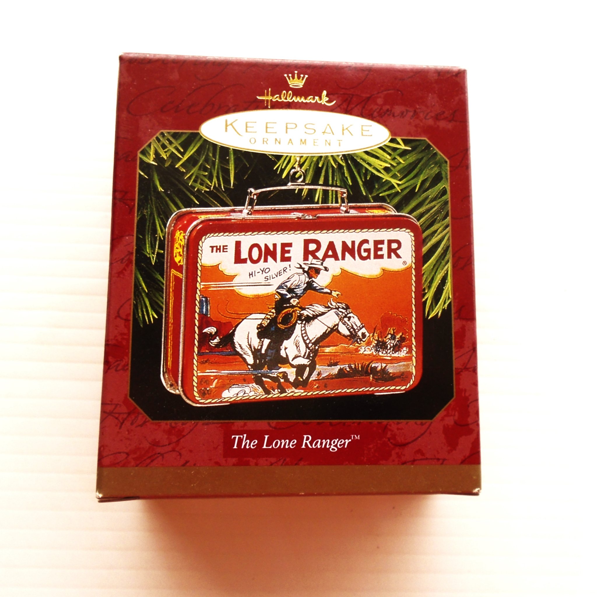 Hallmark Ornament, Lone Ranger Lunch Box. In original box dated 1997. Never used. New Old Stock (NOS).