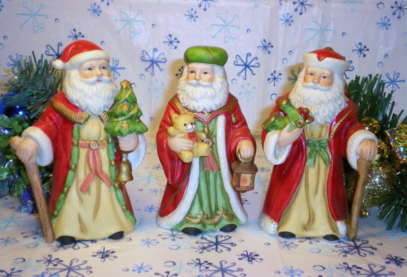 Homco Santa Figurines Home Interiors 5610 Set Of 3