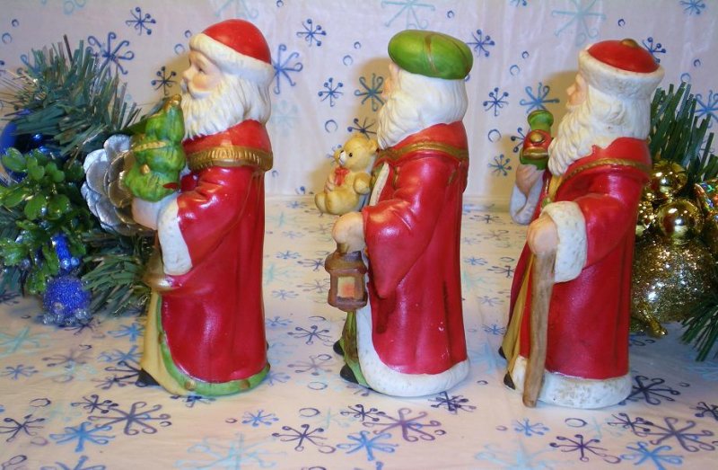 Homco Santa Figurines Home Interiors 5610 Set Of 3