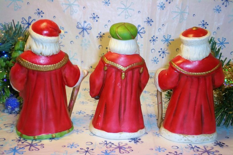Homco Santa Figurines Home Interiors 5610 Set Of 3