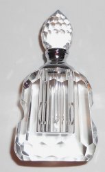 Crystal Perfume Bottle faceted high polish cut crystal