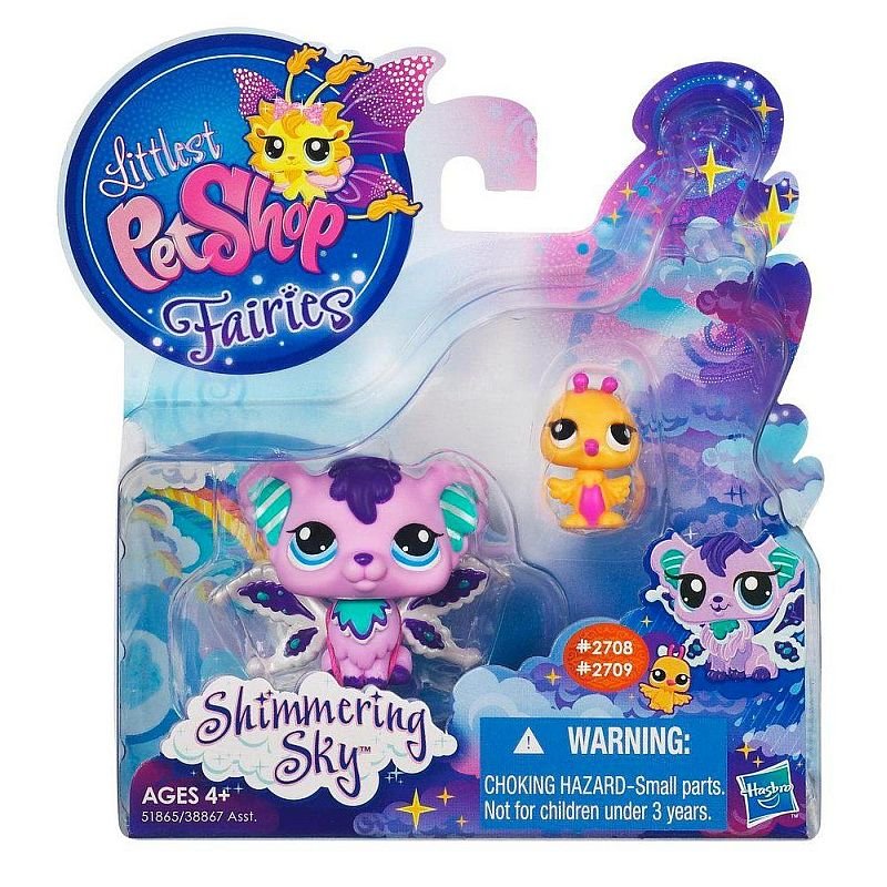 Littlest Pet Shop Shimmering Sky Fairies Sprinkle Fog 2708 Hummingbird 2709