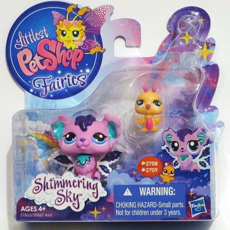 Littlest Pet Shop Shimmering Sky Fairies Sprinkle Fog 2708 Hummingbird 2709