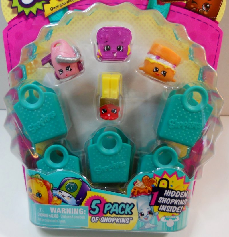 Shopkins 5 pack Season 3 Lana Banana Bread Vicky Vac Wanda Wafer