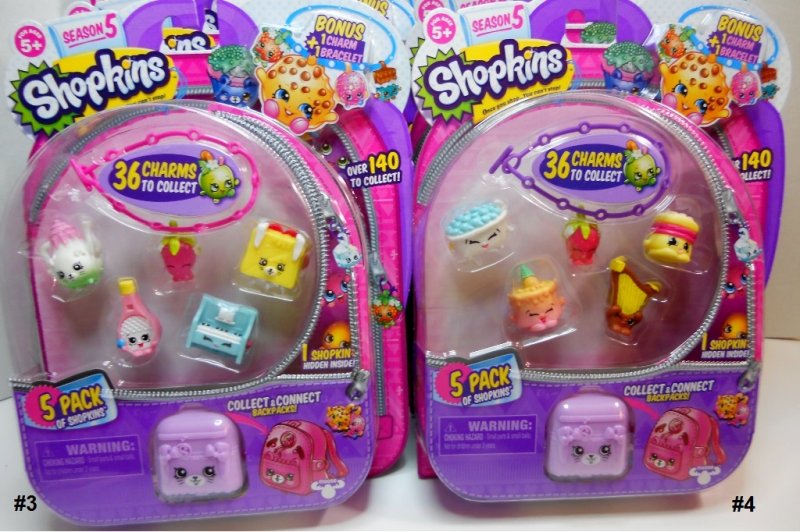 Shopkins Season 5 charms backpacks 5 pack choice