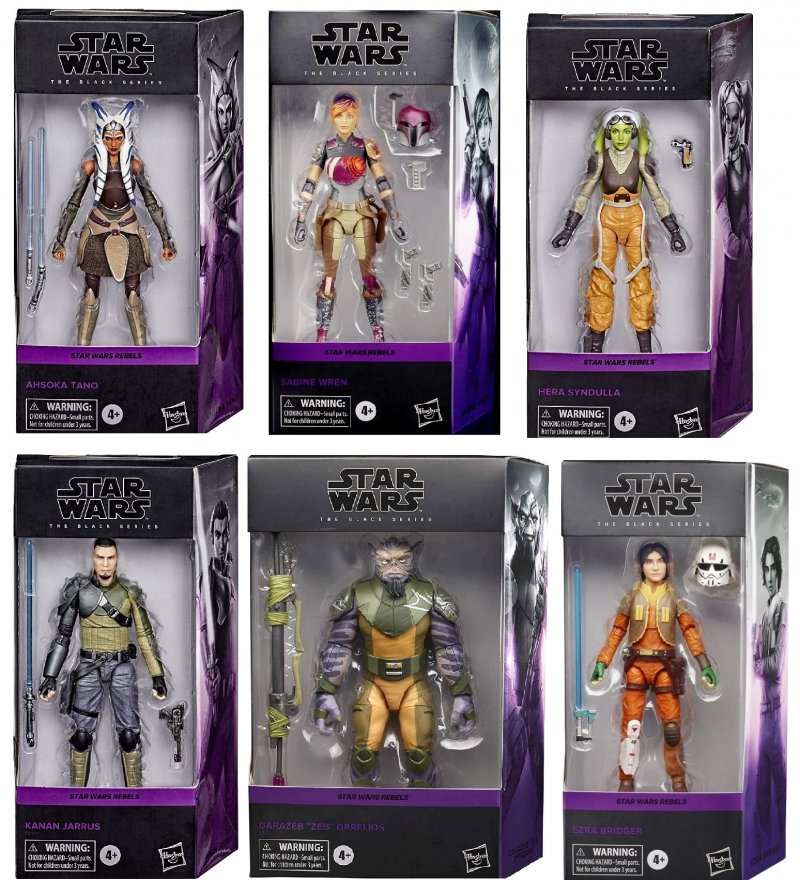 6 inch Black Series Galaxy Collection figure lot Ahsoka, Sabine, Hera, Kanan, Erza and Zeb