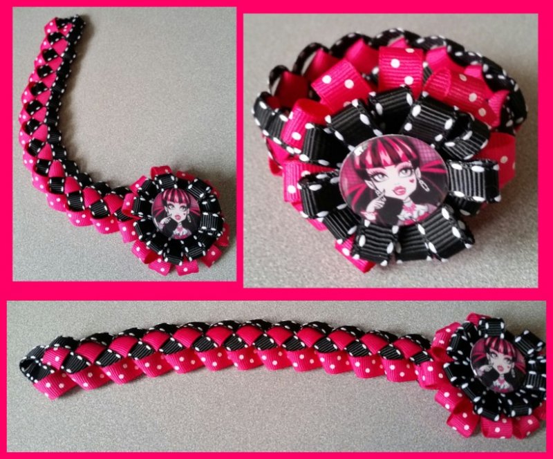 Monster High Hair Bow Ribbon Bun Wrap B2 You Choose Image