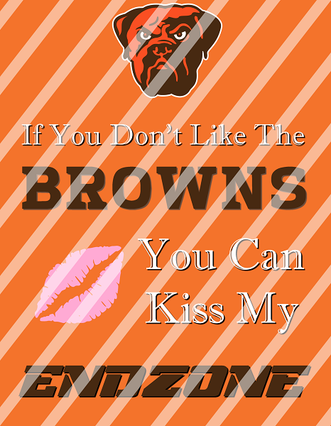 Cleveland Browns Kiss My Endzone Wall Decor Sign Instant