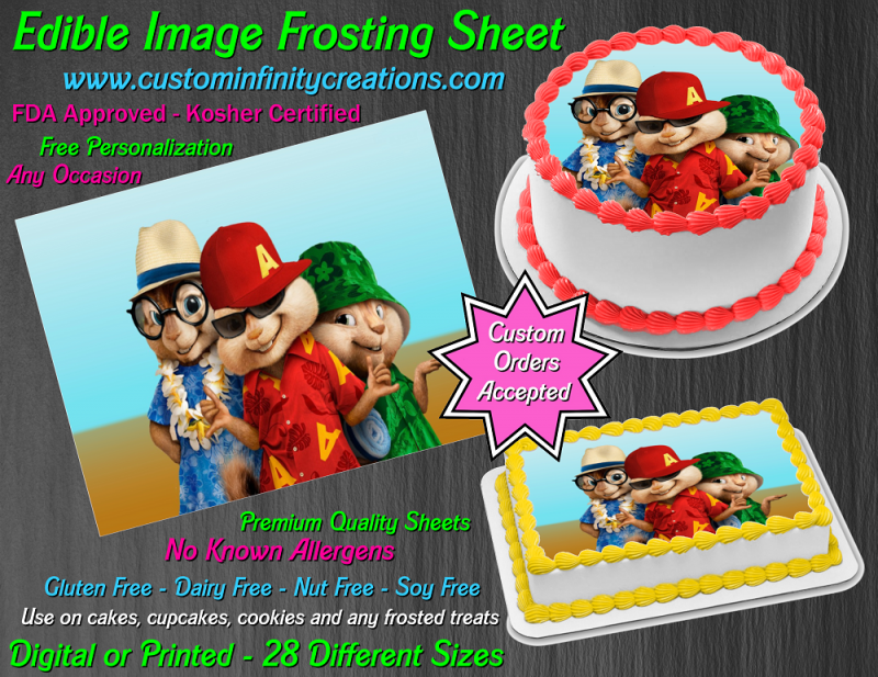 Alvin And The Chipmunks Edible Image Frosting Sheet 12 Cake