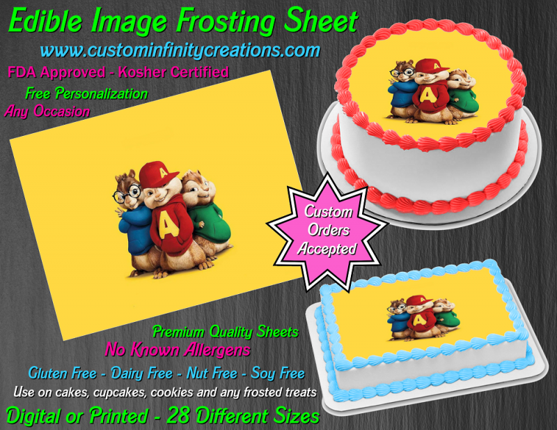 Alvin And The Chipmunks Edible Image Frosting Sheet 29 Cake