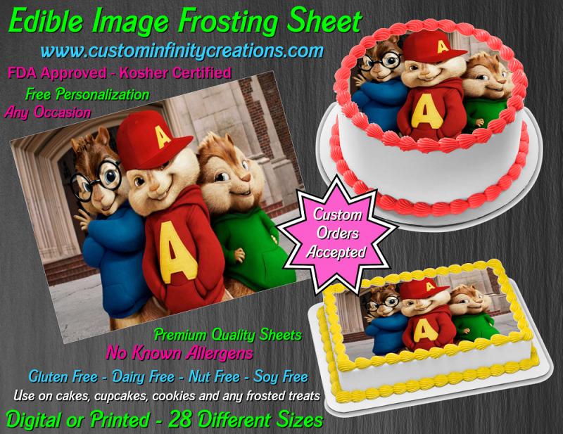 Alvin And The Chipmunks Edible Image Frosting Sheet 34 Cake