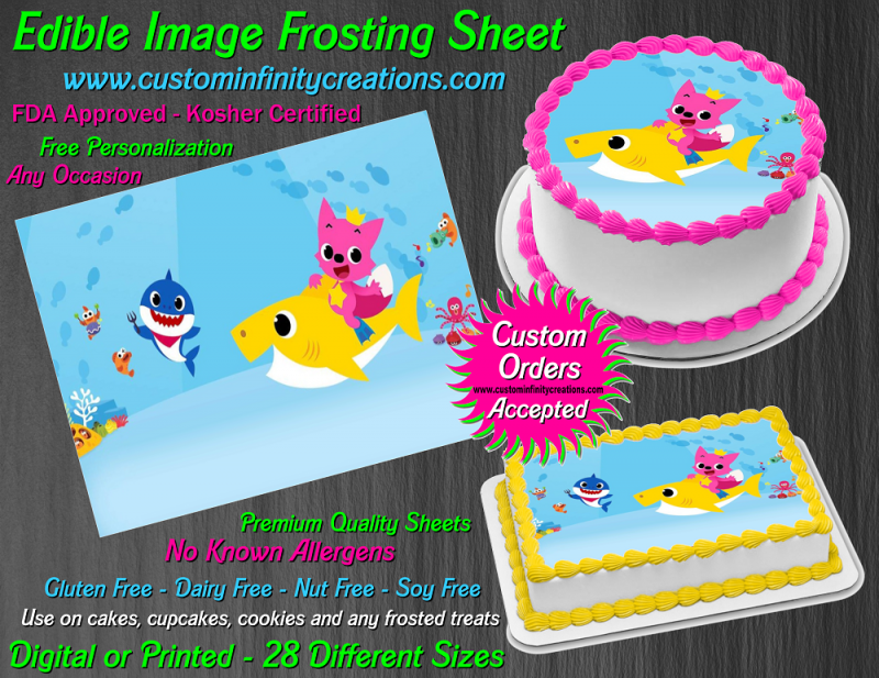 Edible Cake Topper Frosting Sheet Quarter Half Size Birthday