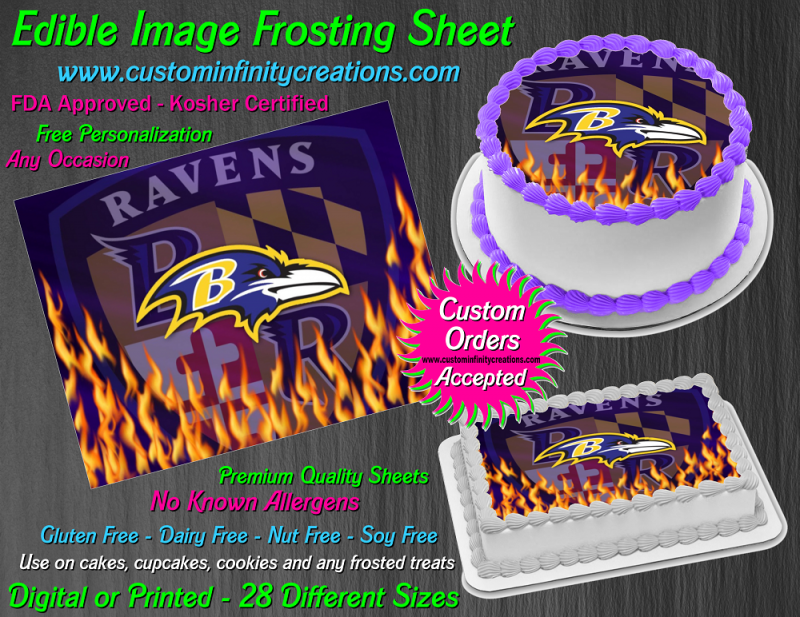 Baltimore Ravens Edible Image Frosting Sheet 26 Cake Cupcake