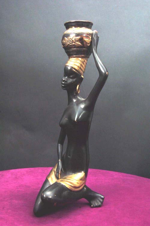 Image 3 of African Maiden Sculpture Solid Bronze