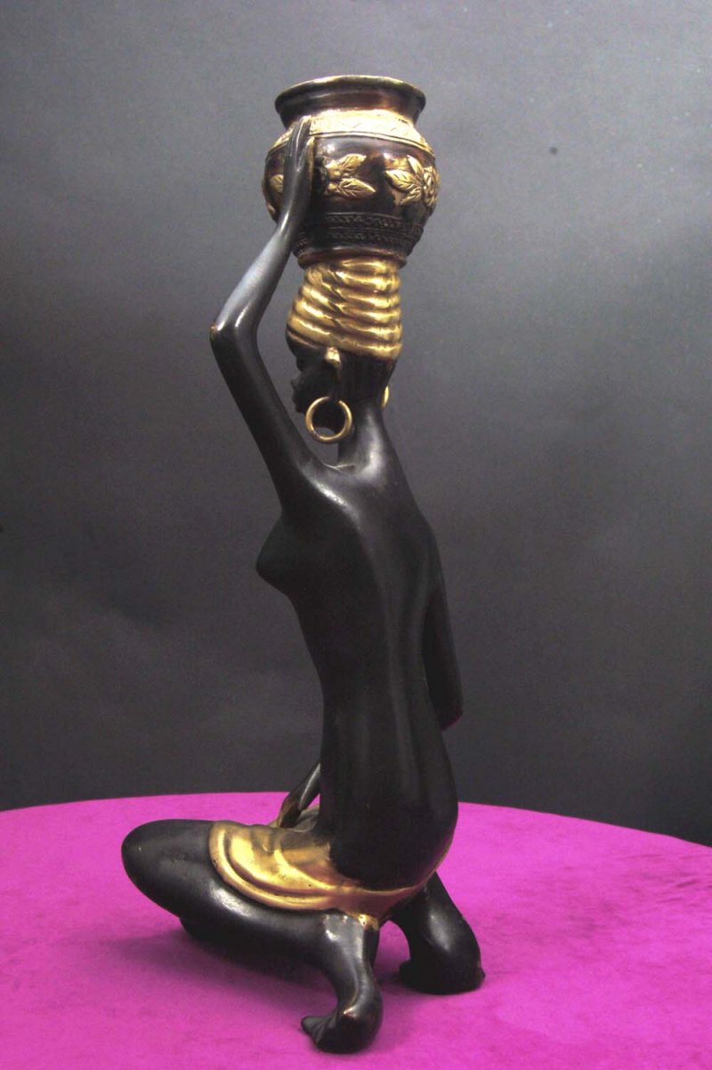 Image 4 of African Maiden Sculpture Solid Bronze