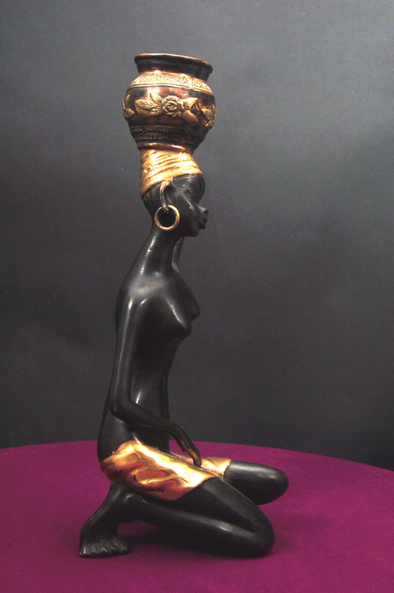 Image 5 of African Maiden Sculpture Solid Bronze