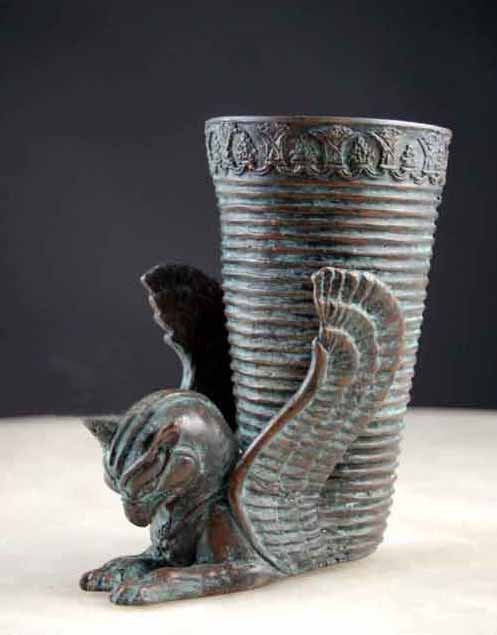 Bronze Vase/Mug w/ Wings Alexander Movie Prop (Last One)