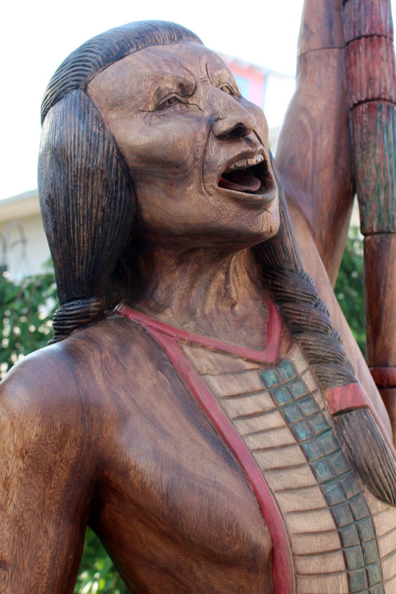 Wooden Cigar Store Native American Indian Warrior 8 Foot Sculpture