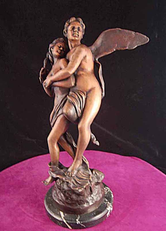 Cupid and Psyche Real Bronze Statue Lovers Mythology