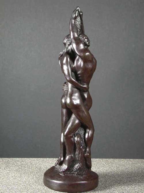 Tender Embracing Couple Deco Art Bone Resin Sculpture 11 Free Ship