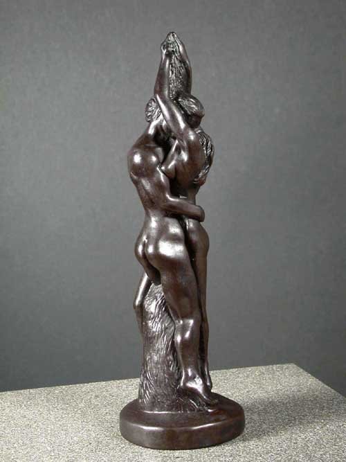 Image 4 of Tender Embracing Couple Deco Art Bone Resin Sculpture 11