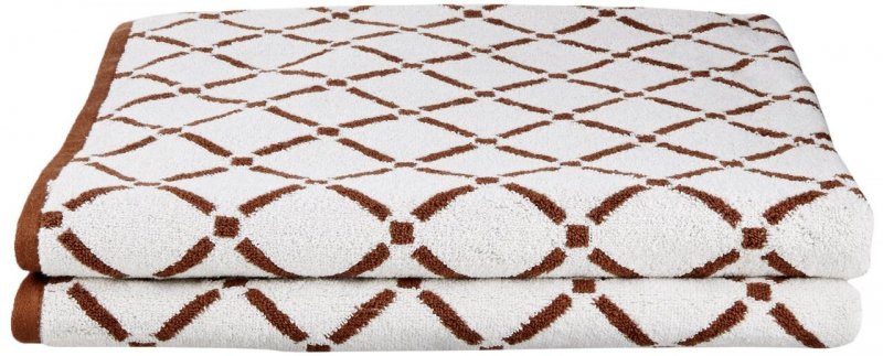 2 Piece Chocolate & Cream Diamond Bath Towels