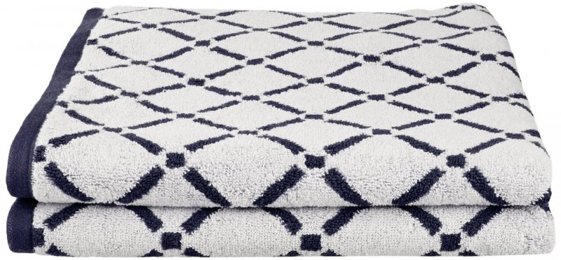 2 Piece Charcoal & White Diamond Bath Towels