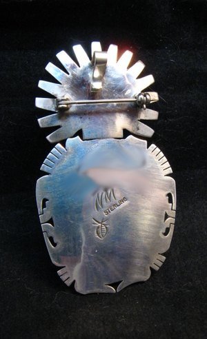 Image 3 of Indian Turquoise Kachina Pin Pendant Necklace, Nelson Morgan Navajo