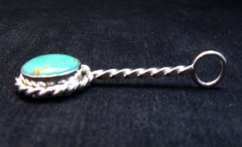 Image 1 of Navajo Turquoise Sterling Silver Stick Pendant, Everett & Mary Teller