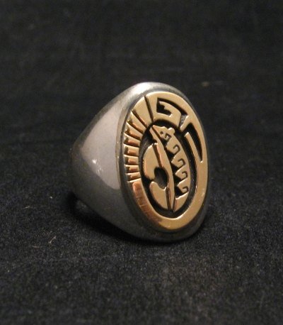 Image 0 of Navajo Calvin Peterson 14K Gold & Sterling Silver Ring sz9-1/2