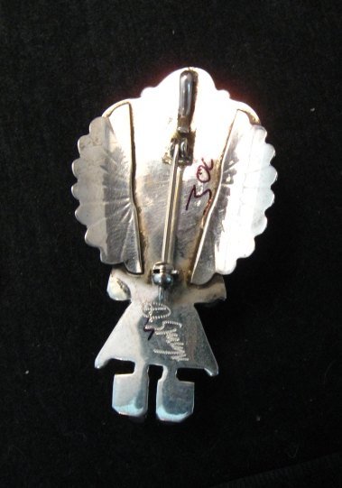 Image 1 of Navajo Turquoise & Sterling Silver Kachina Pin / Pendant - Doris Smallcanyon