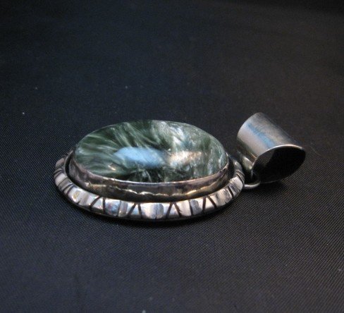 Image 2 of Navajo ~ Calvin Mariano ~ Seraphinite Silver Pendant
