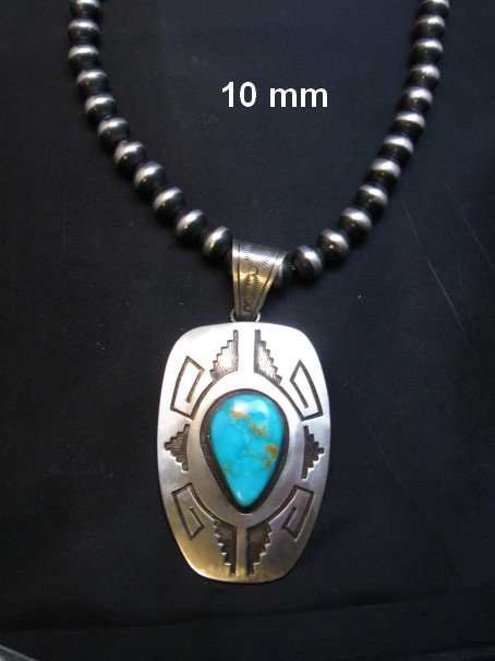 Image 2 of Old Pawn Style Navajo Silver Overlay Turquoise Pendant, Charlie Bowie