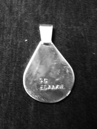 Image 2 of Zuni Inlaid Cardinal Bird Silver Pendant, Sanford Edaakie