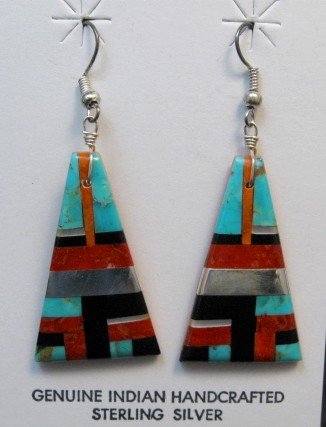 Image 1 of Santo Domingo MultiGem Inlaid Earrings, Daniel Coriz