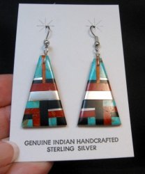 Santo Domingo MultiGem Inlaid Earrings, Daniel Coriz