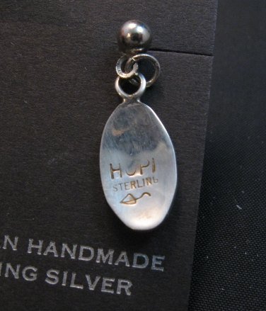 Image 1 of Vintage Hopi Sterling Silver Lizard Earrings, Norman Honie, Jr.