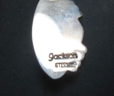 Image 2 of Gene & Martha Jackson Navajo Jasper Silver Dangle Earrings