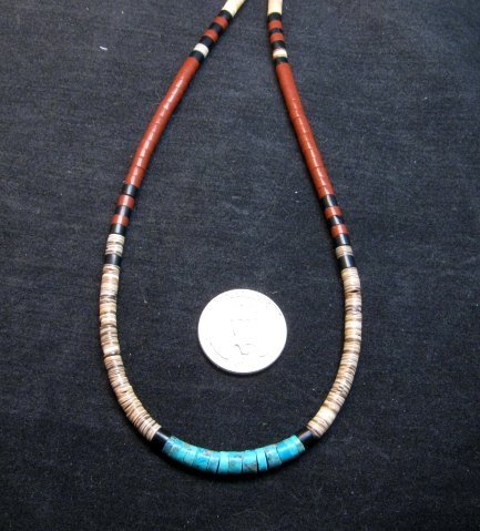 Image 2 of Santo Domingo Multi-stone Heishi 18-inch Necklace, Delbert Crespin