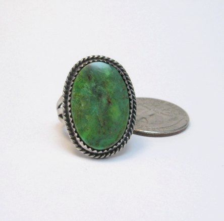 Image 2 of Archie Ganadonegro Navajo Sonoran Turquoise Ring sz7-1/2