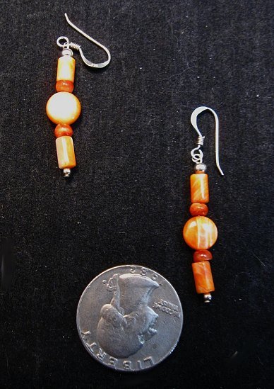 Image 1 of Navajo Spiny Oyster Bead Earrings, Everett & Mary Teller 